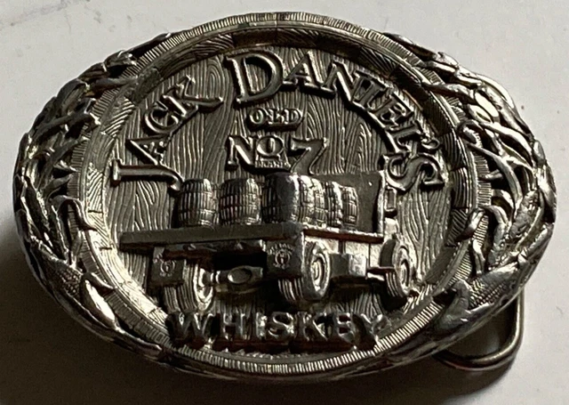 Jack Daniels BARRELS ON TRUCK Bergamot BELT BUCKLE, Made in USA.  HTF!!