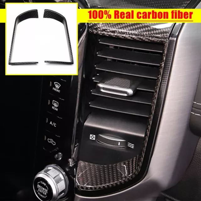 Real Carbon Fiber Air Vent Outlet Cover Trim Decor For Dodge Ram 1500 2019-2024