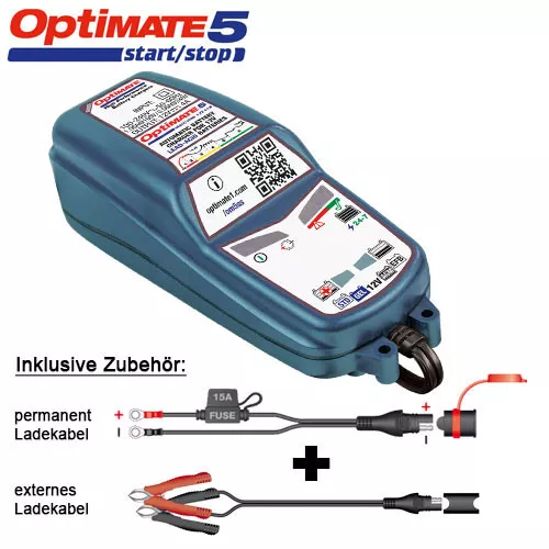 Batterieladegerät Tecmate OptiMate 5 TM220, Vollst. 12V-Pflege mittl/große Batt.