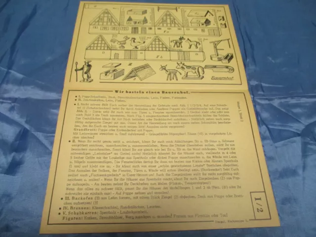 Bastel - Anleitung , 50er Jahre Nostalgie , Werkzeichnung , Spielzeug  / # 1