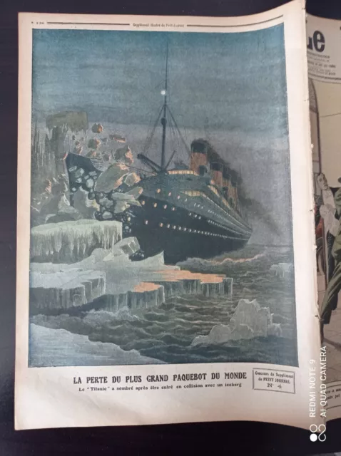 Le Petit Journal 1912 Naufrage du Titanic Vintage Original Magazine