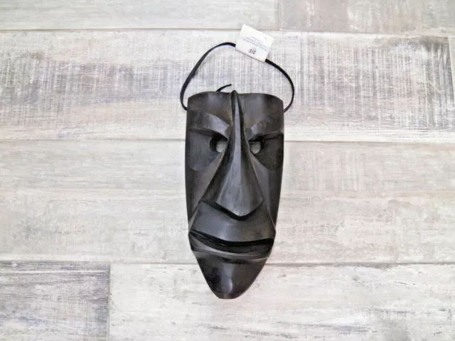 maschera LEGNO mamuthones LUNGA  sardegna 10 X H 19 cm ARTIGIANATO SARDO PARETE