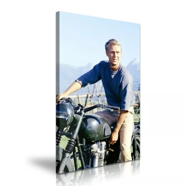 Steve McQueen The Great Escape Stretched Canvas Print Wall Art Home Deco