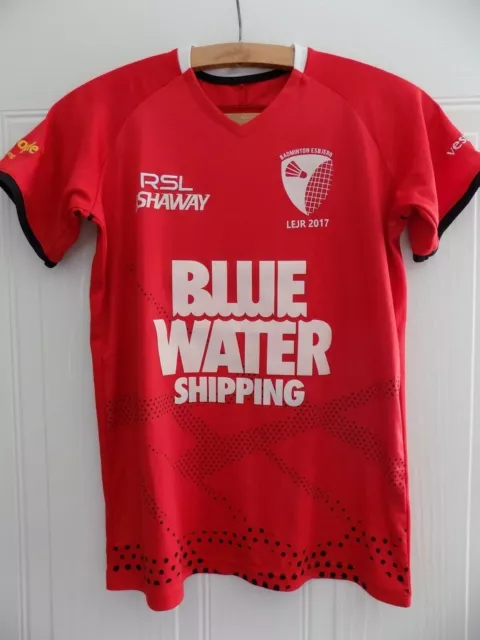 RSL Ashaway Badminton Esbjerg Lejr 2017 Shirt Training Ladies Size 12 Sports Red