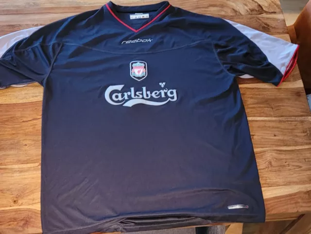 FC Liverpool Trikot XL 2002/2003 schwarz Reebok Carlsberg