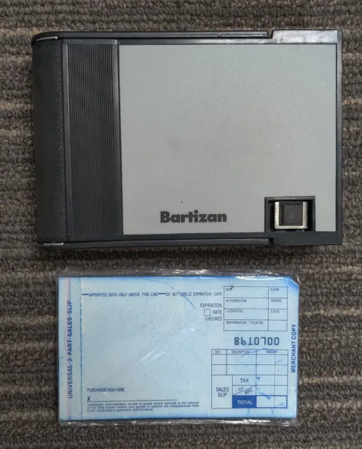 Two Bartizan Addressograph Portable Credit Card Imprint Machines -free CC slips!