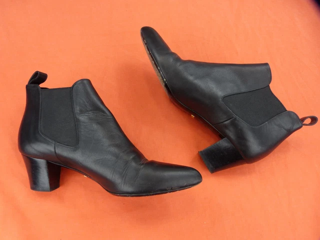 Gucci bottines cuir Pointure 37 Fr - Noire -  Cuir liasse- Talon 5 centimètres