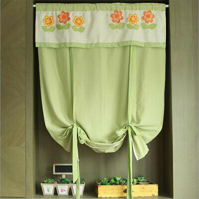 Flower Half Curtain Balloon Tie Up Short Curtains Cafe Cabinet Window Drape Door