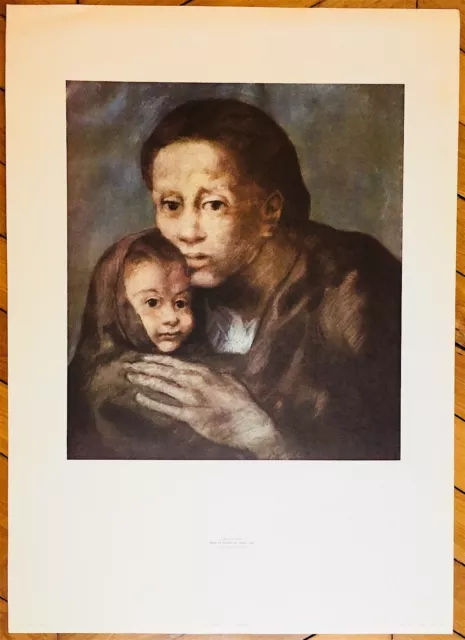 Picasso Pablo affiche originale 1966 Mère et enfant au fichu Muséum Barcelona