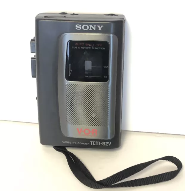 Vintage Sony TCM-82V Handheld Cassette Player Recorder with VOR Recording