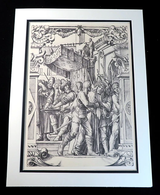 HOLBEIN OLD MASTER Jesus Christ Crucifixion Pontius Pilate Rare Antique