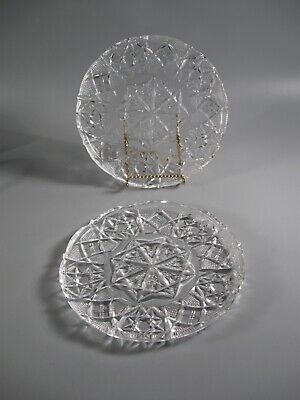 2 Vintage Glass Plates 7-1/2" Pressed Glass?