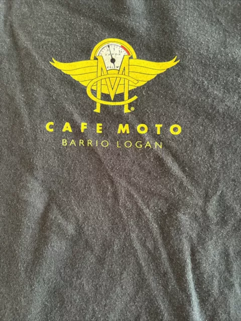Café Moto Barrio Logan Black Long Sleeve T-Shirt Hanes Beefy TSize Medium