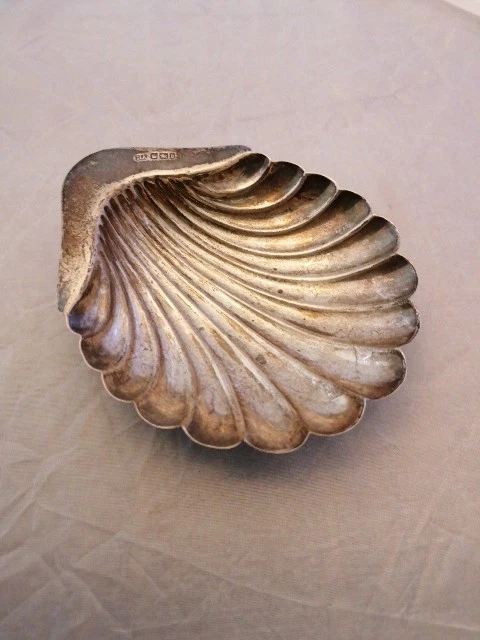 SILVER SHELL DISH Henry Adams Hallmarked Sheffield 1882 925 Sterling 54 ...