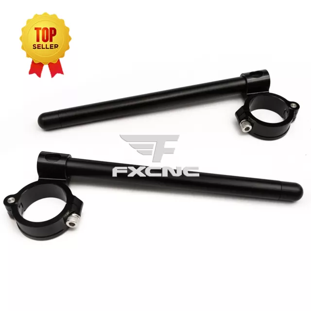 FXCNC Black Universal 7/8'' Bars 50mm Regular Clip Ons Fork Handle Bar Handlebar