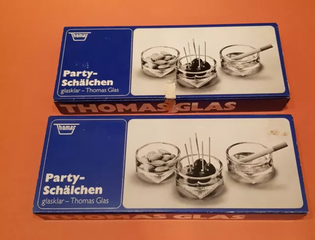 2 x 3 Party-Schälchen Thomas Glas Vintage im Originalkarton