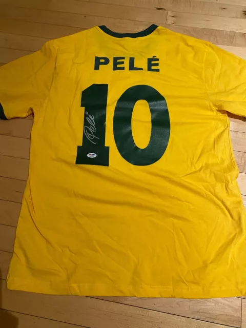 Brazil Pele Authentic Signed Soccer Jersey Autographed PSA Certification Auto