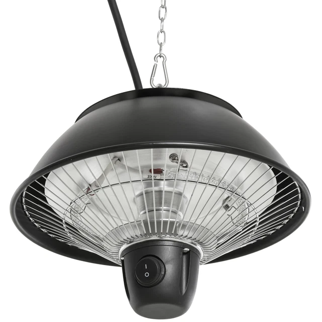 Deckenheizstrahler 600W Heizstrahler elektrisch Terrassen Alu Schwarz