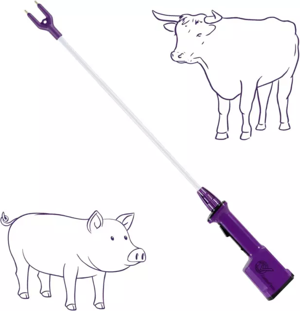 Livestock Prod Purple Rechargeable Waterproof Cattle Prod Hot Shot Felixible