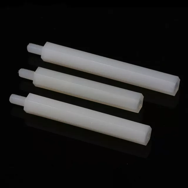 NYLON66 White Nylon Hex Spacer Standoff Pillar Male-Female Screws M2 M2.5 M3