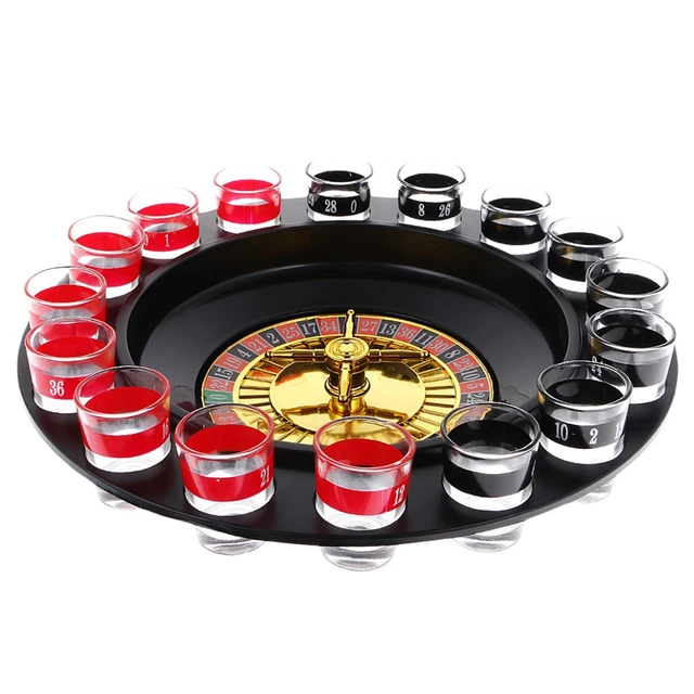 Jeu à Boire Roulette Schramm - Kit Complet Avec Roue, 16 Verres Et Boules - Idéal Fêtes Adultes