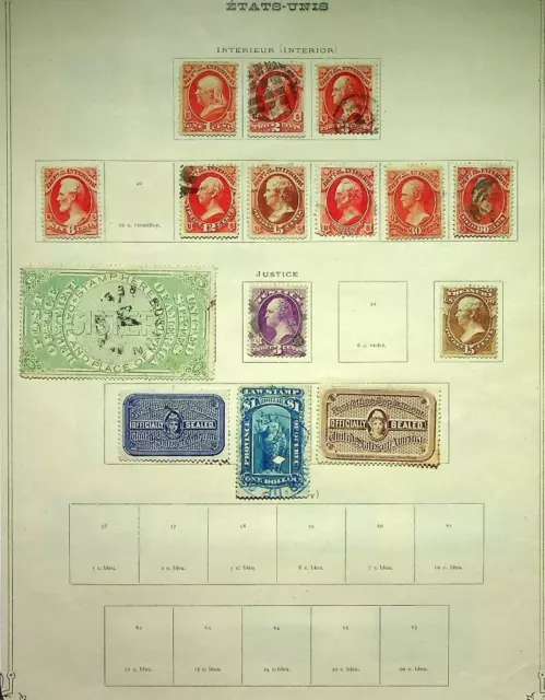 USA: Interior & Justice Revenues - Ex-Old Time Collection - Pagina album (72114)