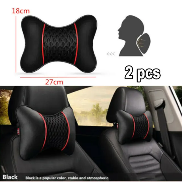 2Pcs Memory Foam Car Seat Pillow Head Neck Rest Support Cushion Headrest Pads