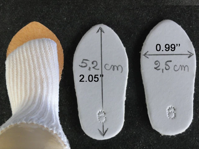 CHAUSSURES en CUIR T6 (5.2cm) pour/de POUPEE ANCIENNE et MODERNE - DOLL SHOES 2