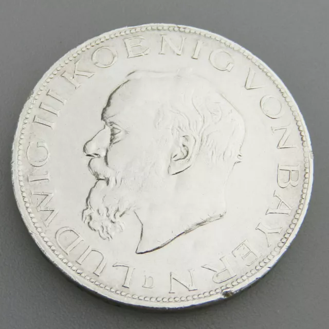 Kaiserreich - Ludwig III. König von Bayern 5 Mark von 1914 in Silber