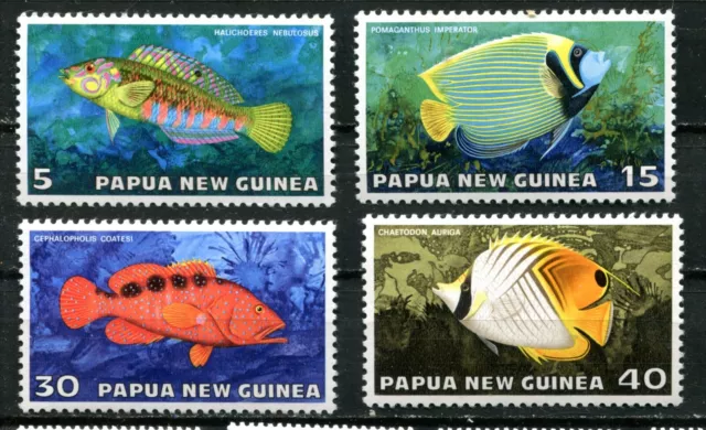 PAPUA NEW GUINEA 1976, TROPICAL FISH, Scott 442-445, MNH