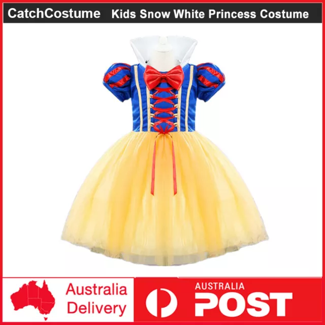 Kids Girls Snow White Princess Costume Fairytale Dress Up Xmas Halloween Cosplay