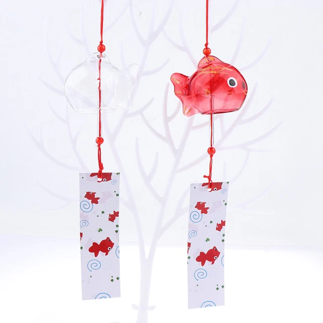 Wind Chime Chimes Japanese Glass  s Style Goldfish Garden Hanging Decor