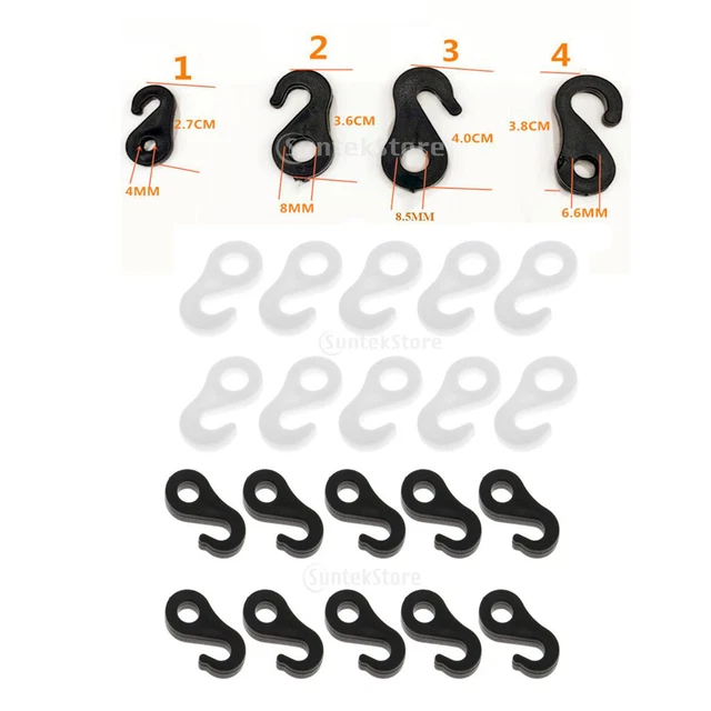 Lot 10 Crochets Extérieurs Plastique/métal - Pour Tente, Kayak, Pagaie, Support, Neuf
