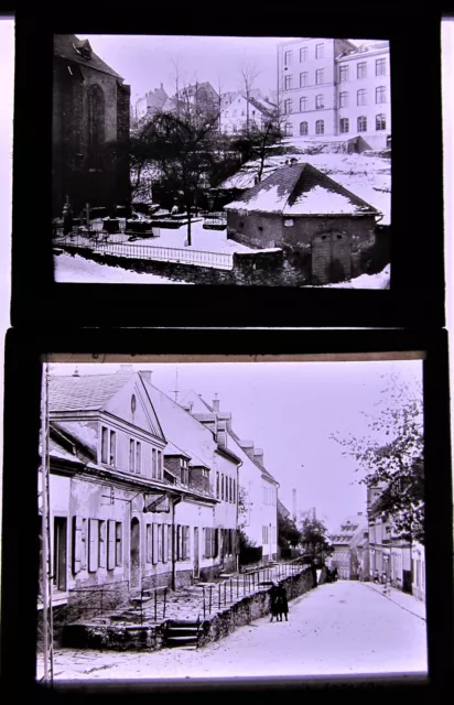 Buchholz Annaberg Sachsen Erzgebirge  Zwei große orig. Vintage Glasbilder