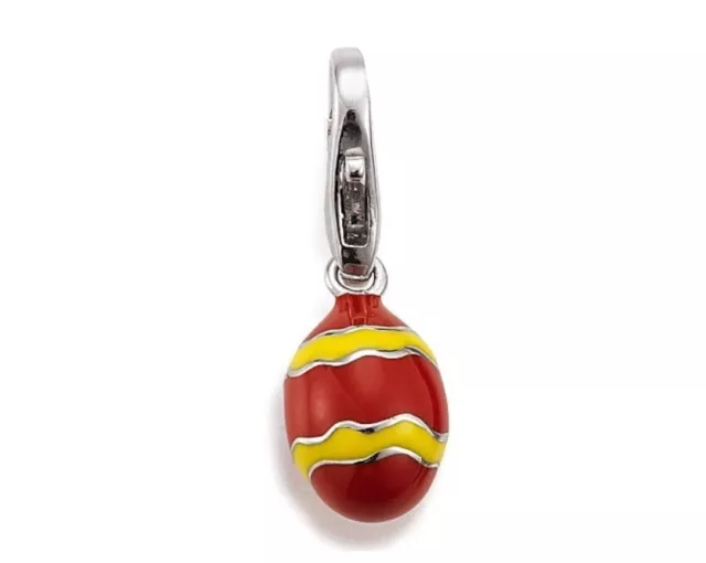 GOOIX CHARM Silber 925 er Charms Anhänger Osterei Ei Emaille rot gelb NEU 91