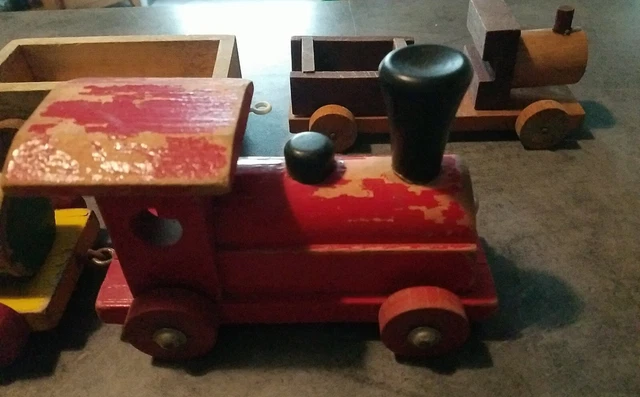 Jouet En Bois 'Foyer Et Main Avec Wagon' Magnolia Pour Enfant 1,5 An+ - Neuf, Origine USA - Dimensions 23x13x6 Cm