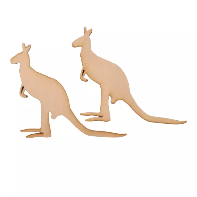 Kangaroo Set of 2 MDF DIY Raw Cut Out Art Craft Decor