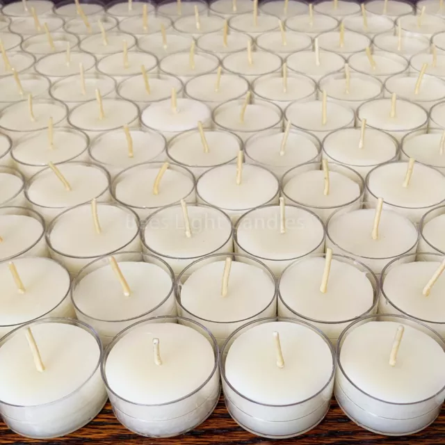 🐝 White Beeswax Tealights BULK 100% Pure Natural Candles / USA Honey Tea Lights