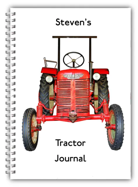 A5 Personalised Fathers Day Gift Grandad Tractor Notebook 100 Lined Blank Pages