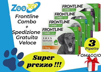 FRONTLINE COMBO spot on 3 pipette per cani + omaggio + spedizione gratuita!!