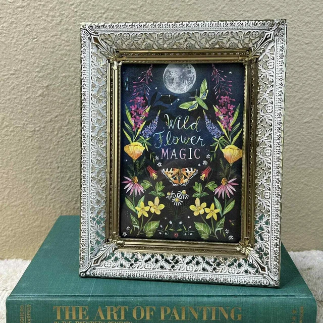 Vintage Brass Photo Picture Frame Wall or Standing Art Decor Mid Century Ornate