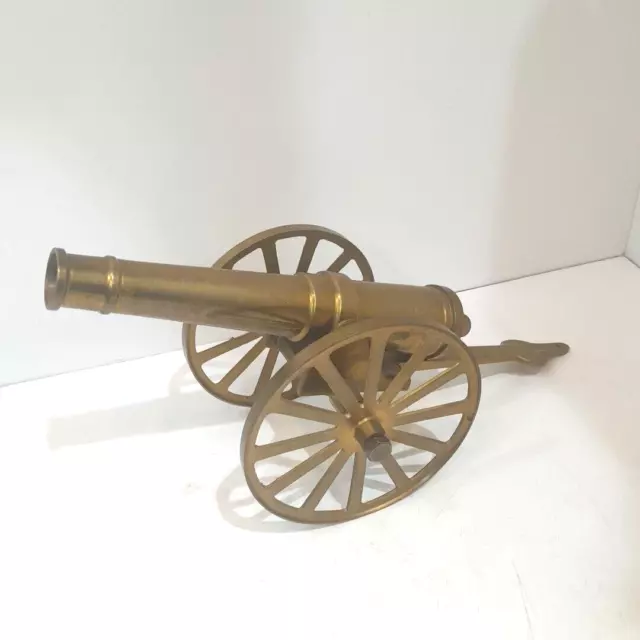 Vintage Brass  Cannon  Large Decorative 16" Long /  1.3kg