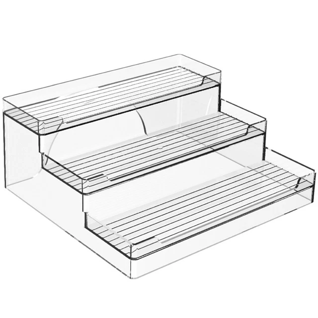 Honey-Can-Do KCH-09857 Organizer Per Bottiglie In Bambù 3 Livelli - Scaffale Per Dispensa E Cucina, Naturale