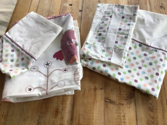 Lollipop Lane cot bed quilt Prickles and Twoo x2