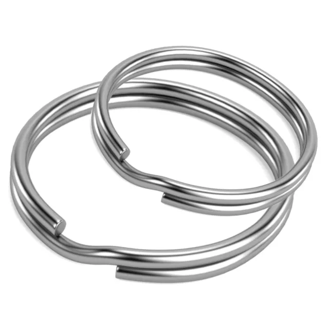 Stainless Steel Strong Keyring Split Rings Key Chain Ring Links 15mm - 35mm  Loop