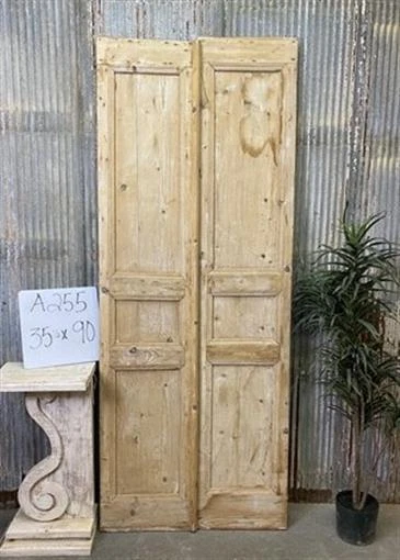 Antique French Double Doors (35.5x90) Raised Panel Doors, European Doors A255
