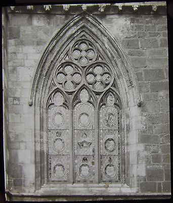 Glass Magic Lantern Slide HOWDEN CHURCH NAVE WINDOW DATED 1911 PHOTO YORKSHIRE
