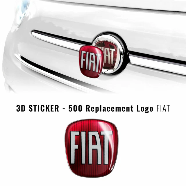 Autocollant 3D Logo Fiat Panda Avant Et Arrière - Lot De 2, Dimensions 71x65 Mm, Résine Polyuréthane - 9