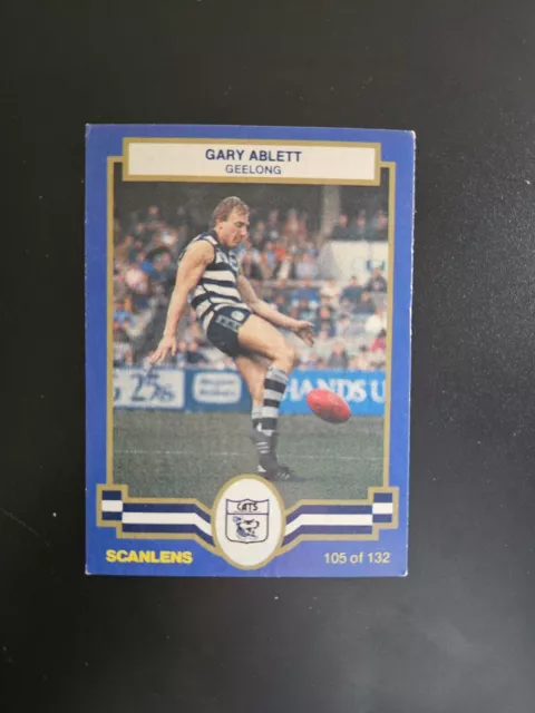 Rare 1986 Gary Ablett Rookie Card Scanlens VFL AFL - Geelong Cats Exc condition