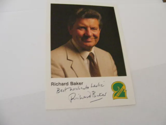 RICHARD BAKER Signed Radio 2 Promo Photo Autograph  Presenter Newsreader